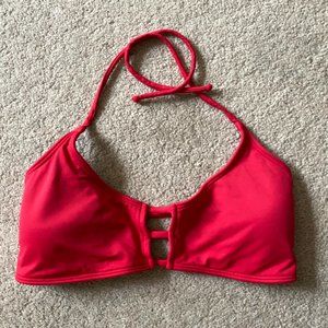 Midori Three Strapped Red Bikini Top